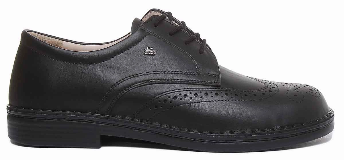 Lace Up Design Euro Style Finn Comfort Budapest In Black