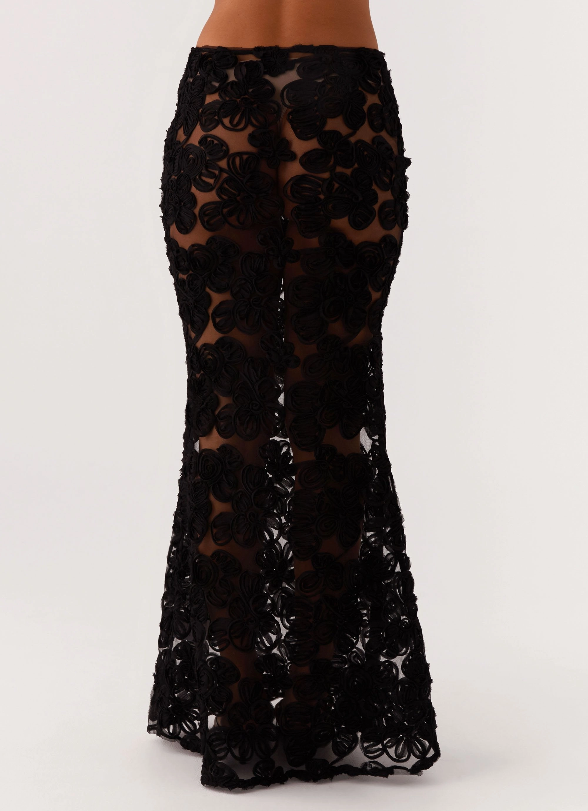 Tall-Fit Fiorella Floret Maxi Skirt - Black