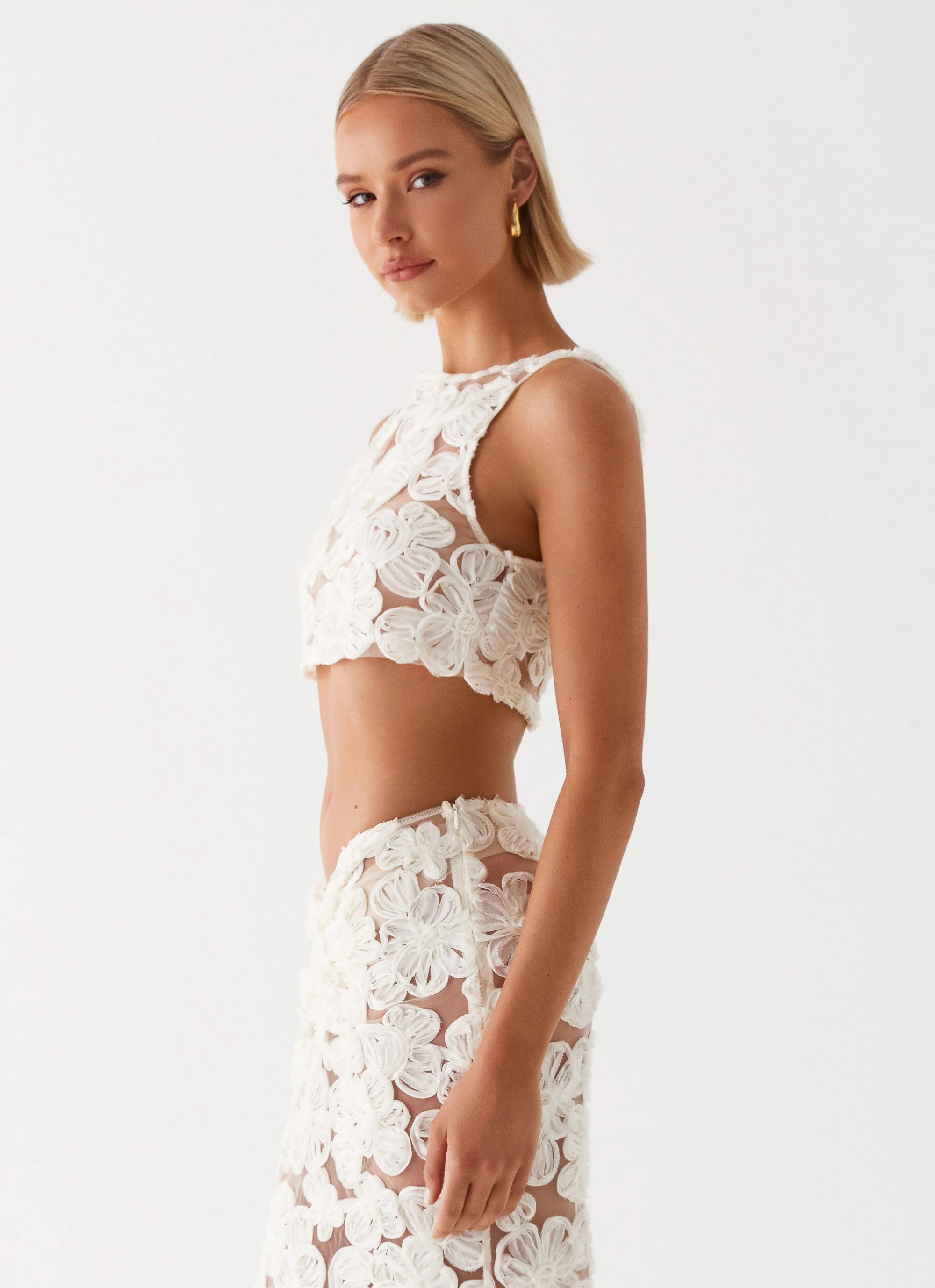 Fiorella Floret Top - Ivory Smart Edge