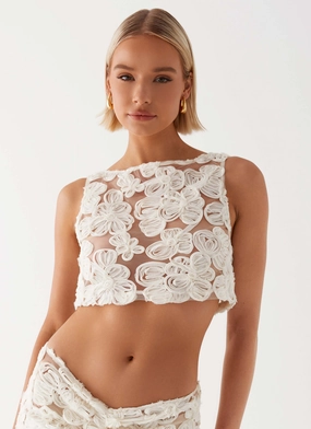 Relax Feel Street Mood Fiorella Floret Top - Ivory