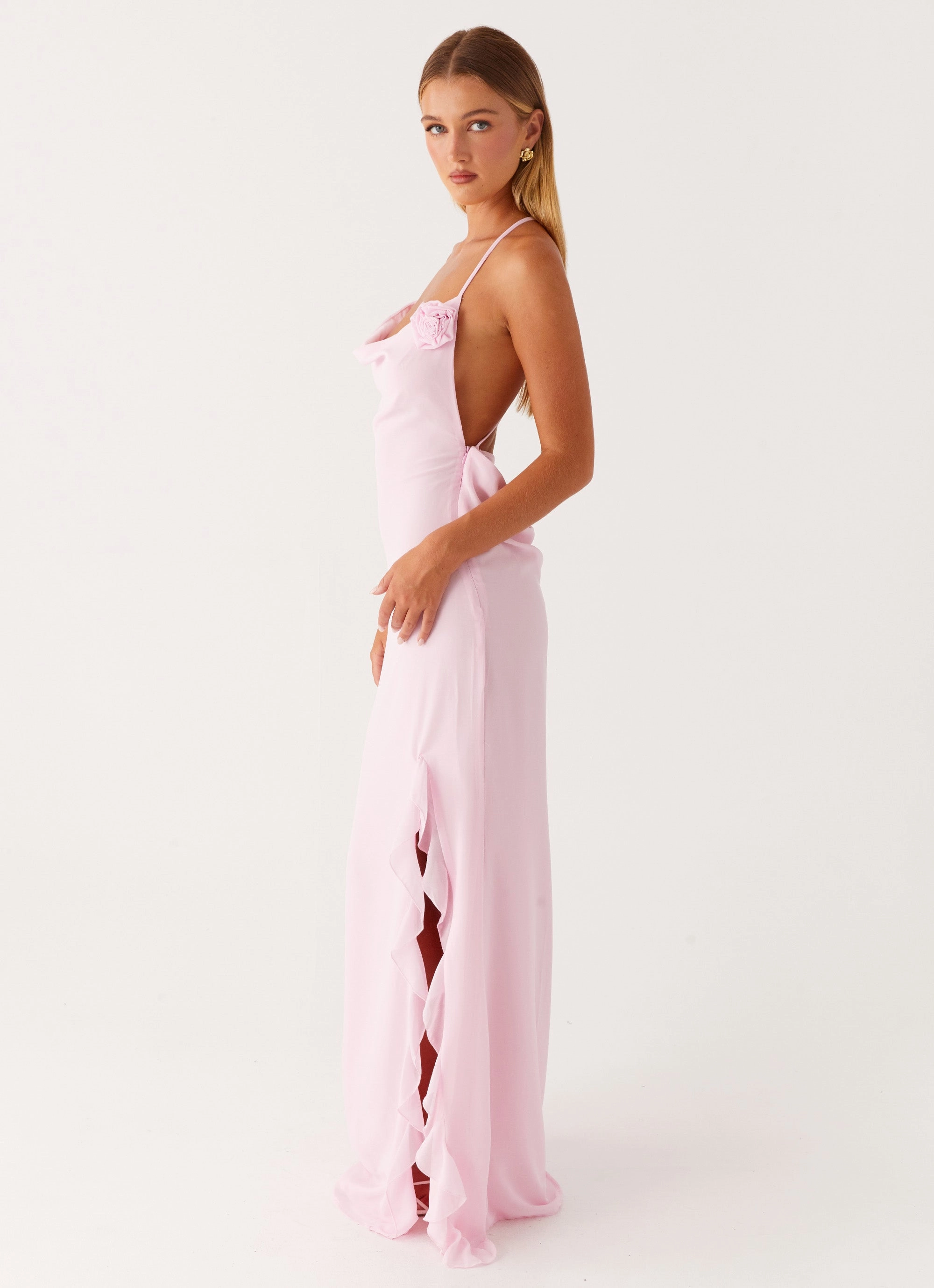 Flattering and Effortless Elegant Mature First Class Maxi Dress - Pink