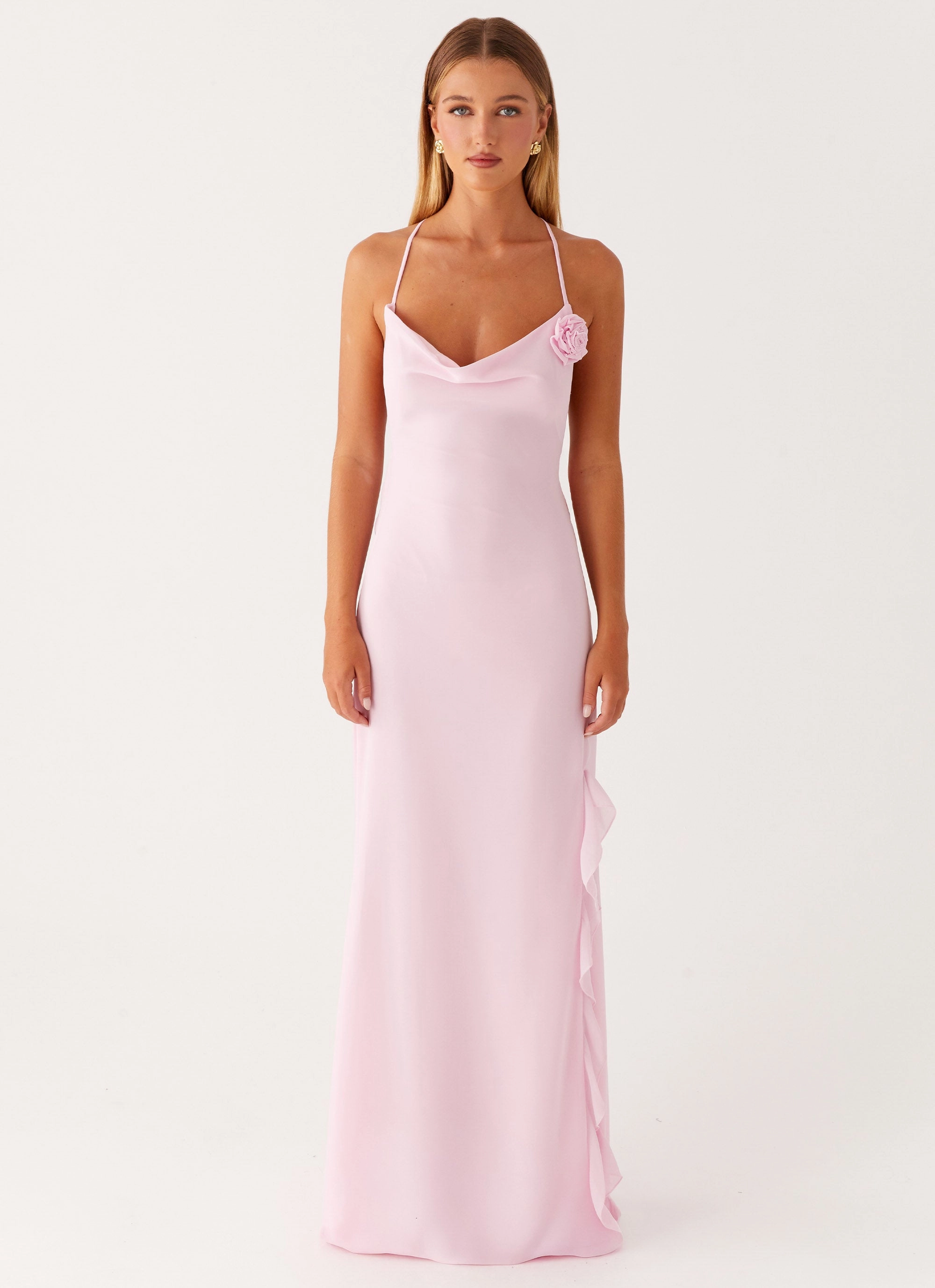 Functional Layer Matte Look First Class Maxi Dress - Pink