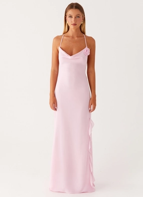 Functional Layer Matte Look First Class Maxi Dress - Pink