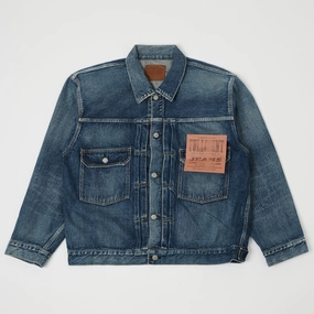 Full Count 2102 13.75oz Type II Denim Jacket - 'Dartford' Wash Trail Layer Windproof Barrier Design