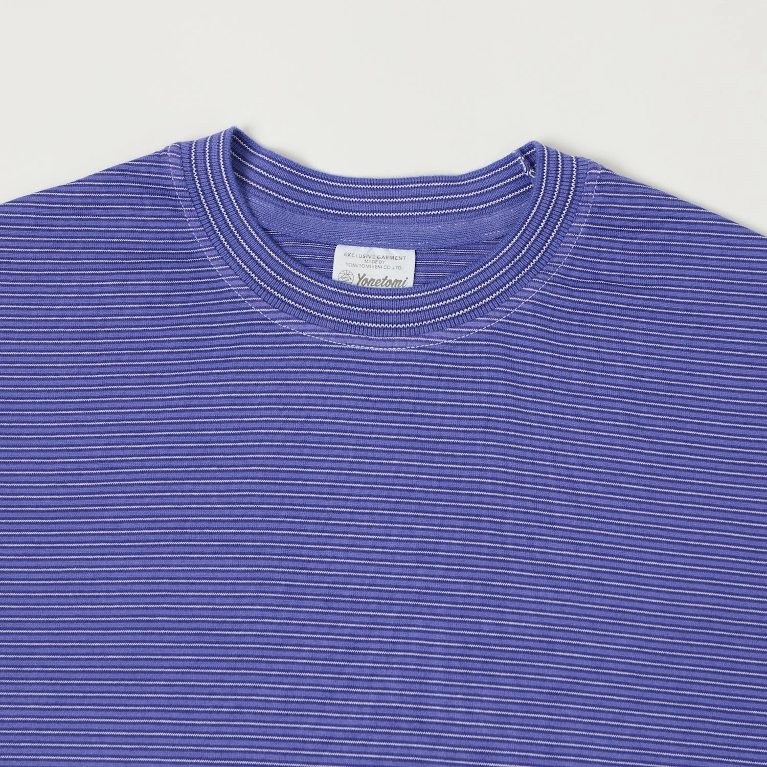 Vintage Look Yonetomi 'New Basic' Garment Dyed Stripe T-Shirt - Purple