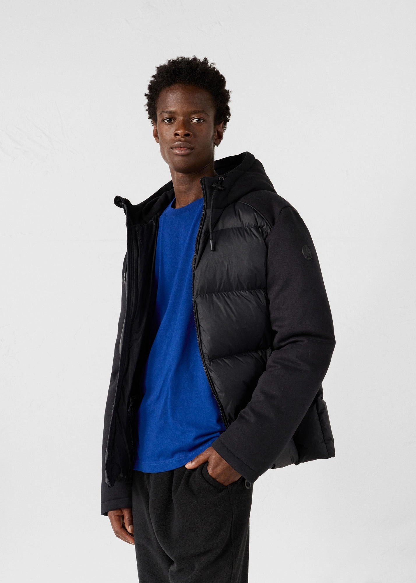 Veste puffer bi-mati??re Noir Thunder Transitional Look