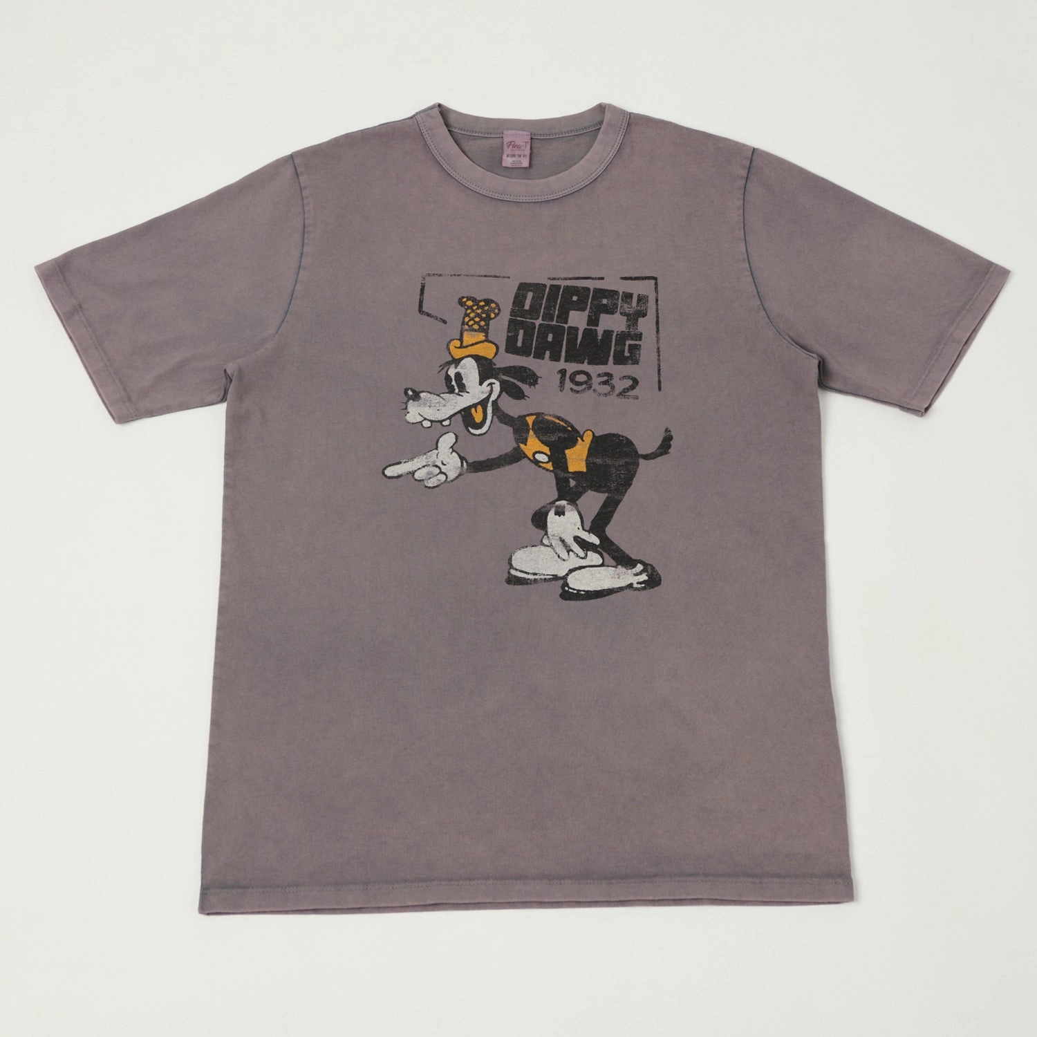 Flea-T 1950s Orange 'Dippy Dawg' T-Shirt - Navy Chilly Style