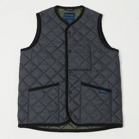 Lavenham Thornham Quilted Gilet - Lamp Black/Olive Green Tagless label Street Ready