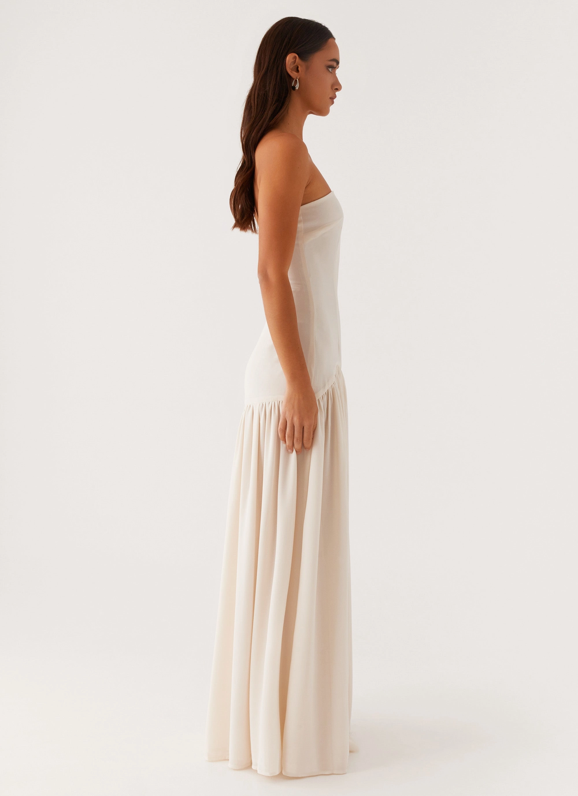 Eden Strapless Maxi Dress - Ivory Runway-Ready