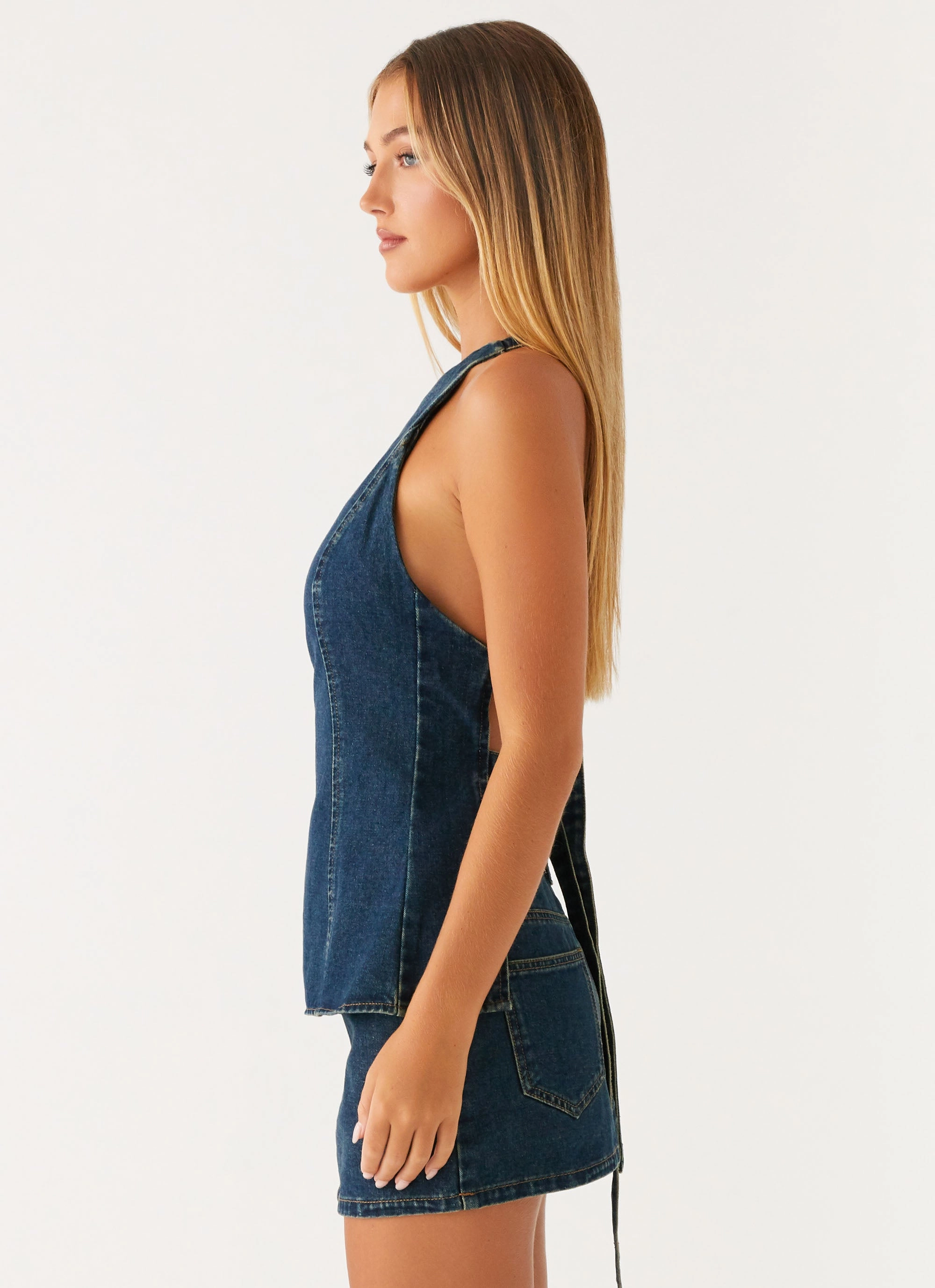 Texture Soft Maysa Denim Top - Washed Denim