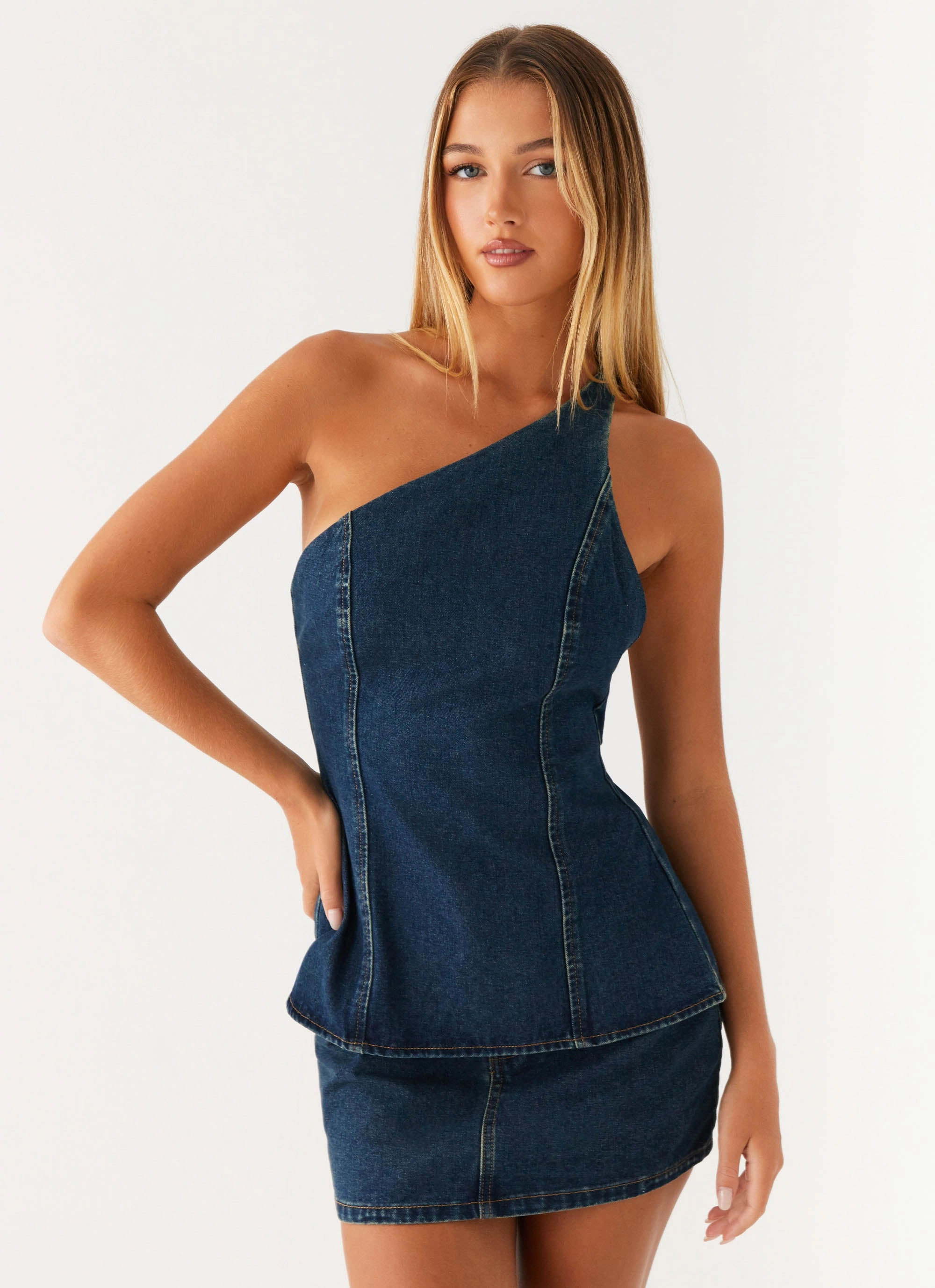 Balanced Light Maysa Denim Top - Washed Denim