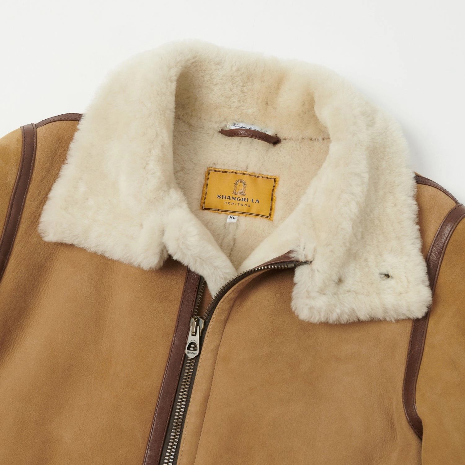 Fashion Week Commuter Gear Shangri-La Heritage 'Aviatore' B-3 Shearling Flight Jacket - Sabbia