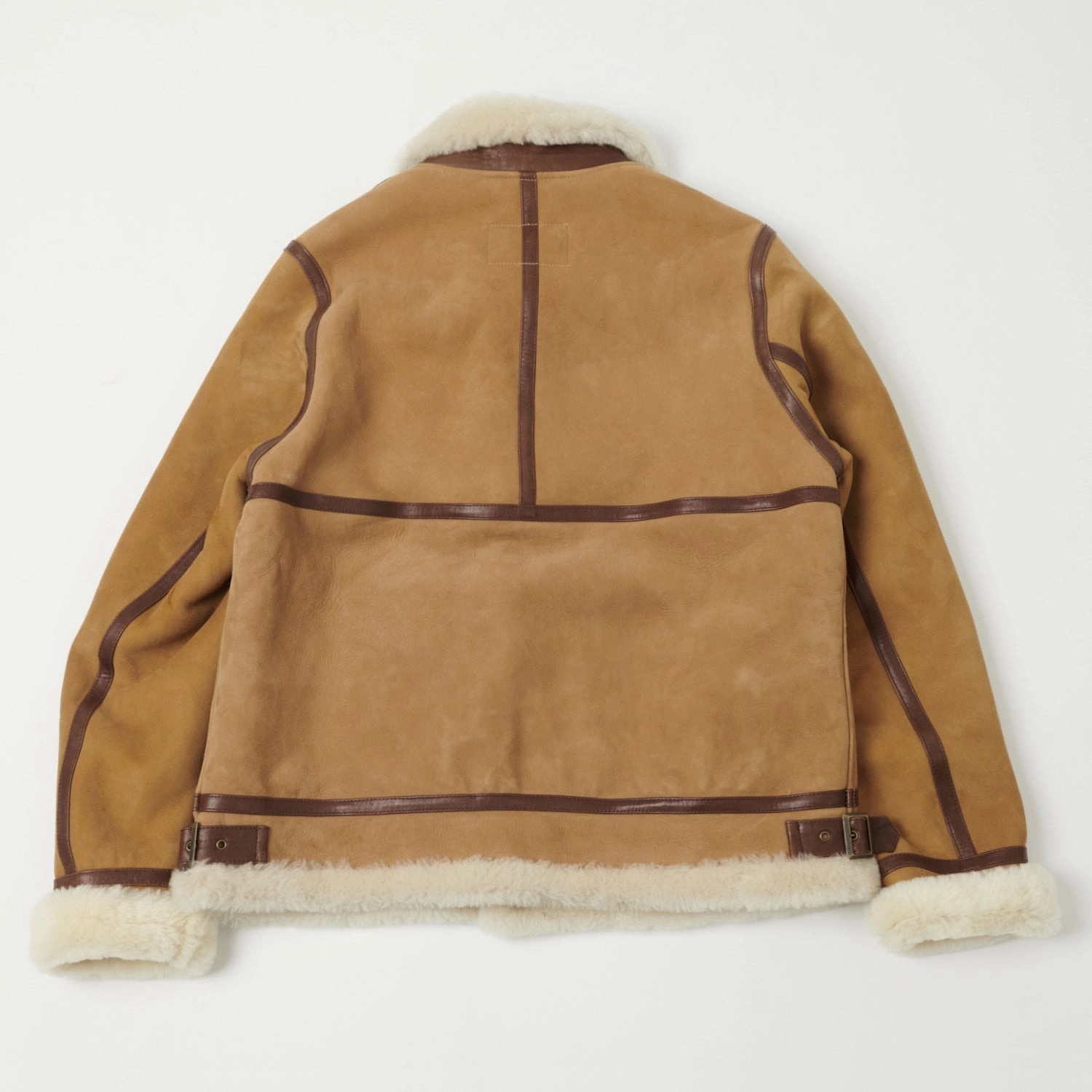 Shangri-La Heritage 'Aviatore' B-3 Shearling Flight Jacket - Sabbia Collarless