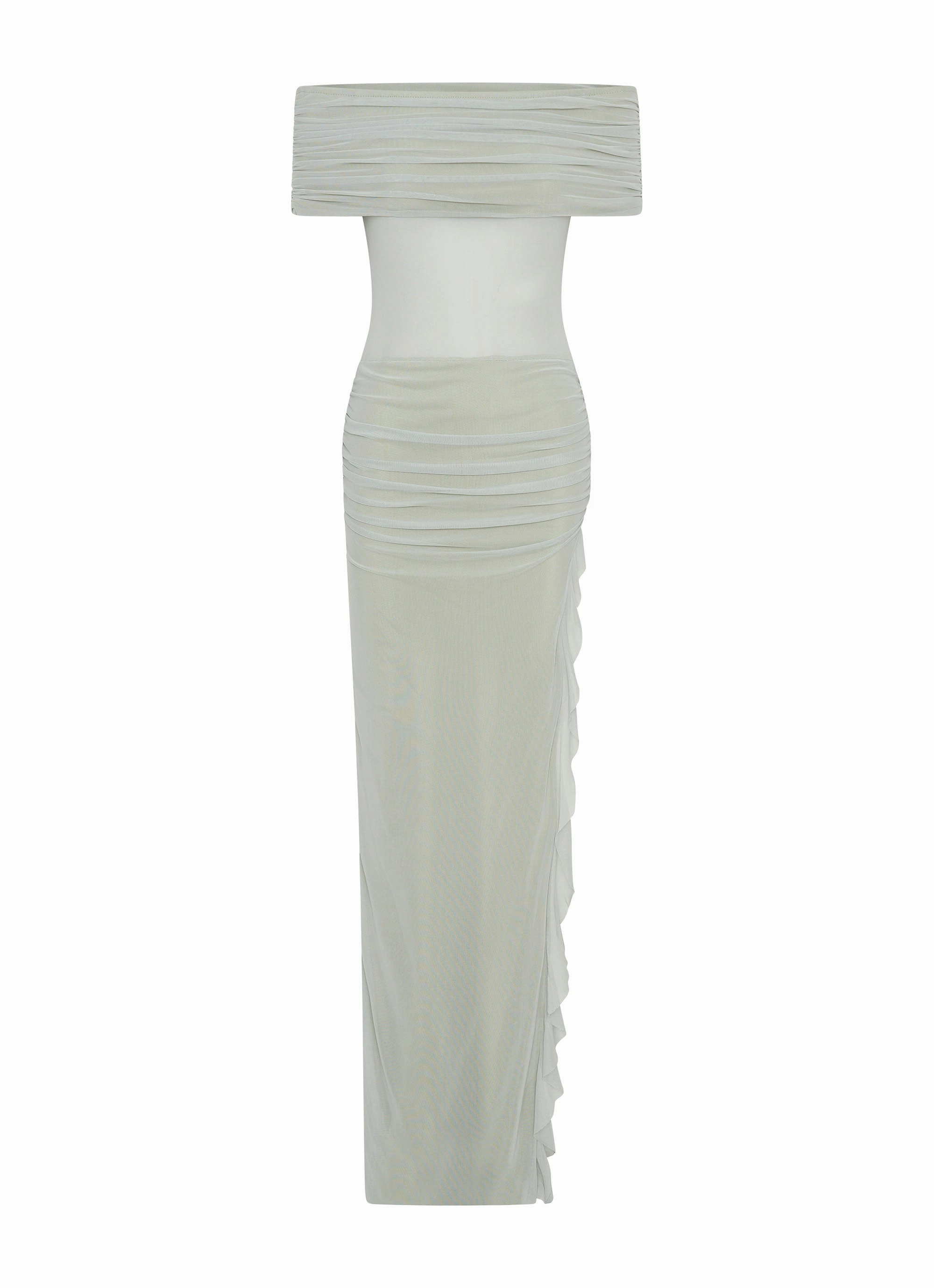 Nelly Off Shoulder Maxi Dress - Pistachio Office Smart