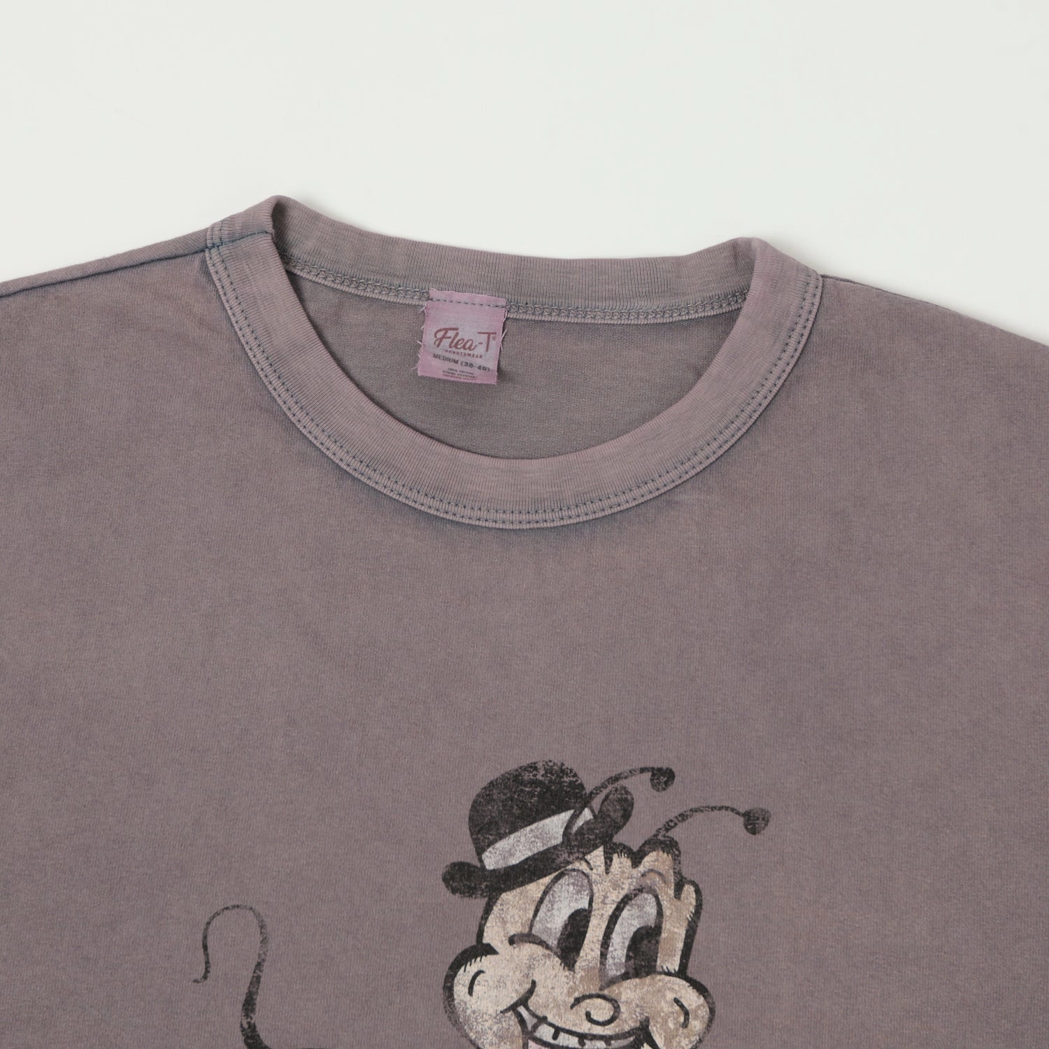 Flea-T 1950s 'Macho Mr. Flea' T-Shirt - Navy Anti Pilling Finish