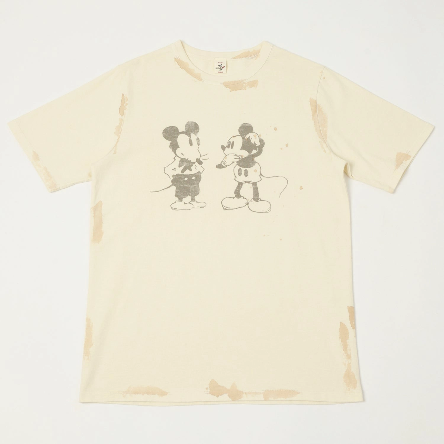 Outdoor Comfort Style Flea-T 1950s 'Mono Mickey Evolution' T-Shirt - White