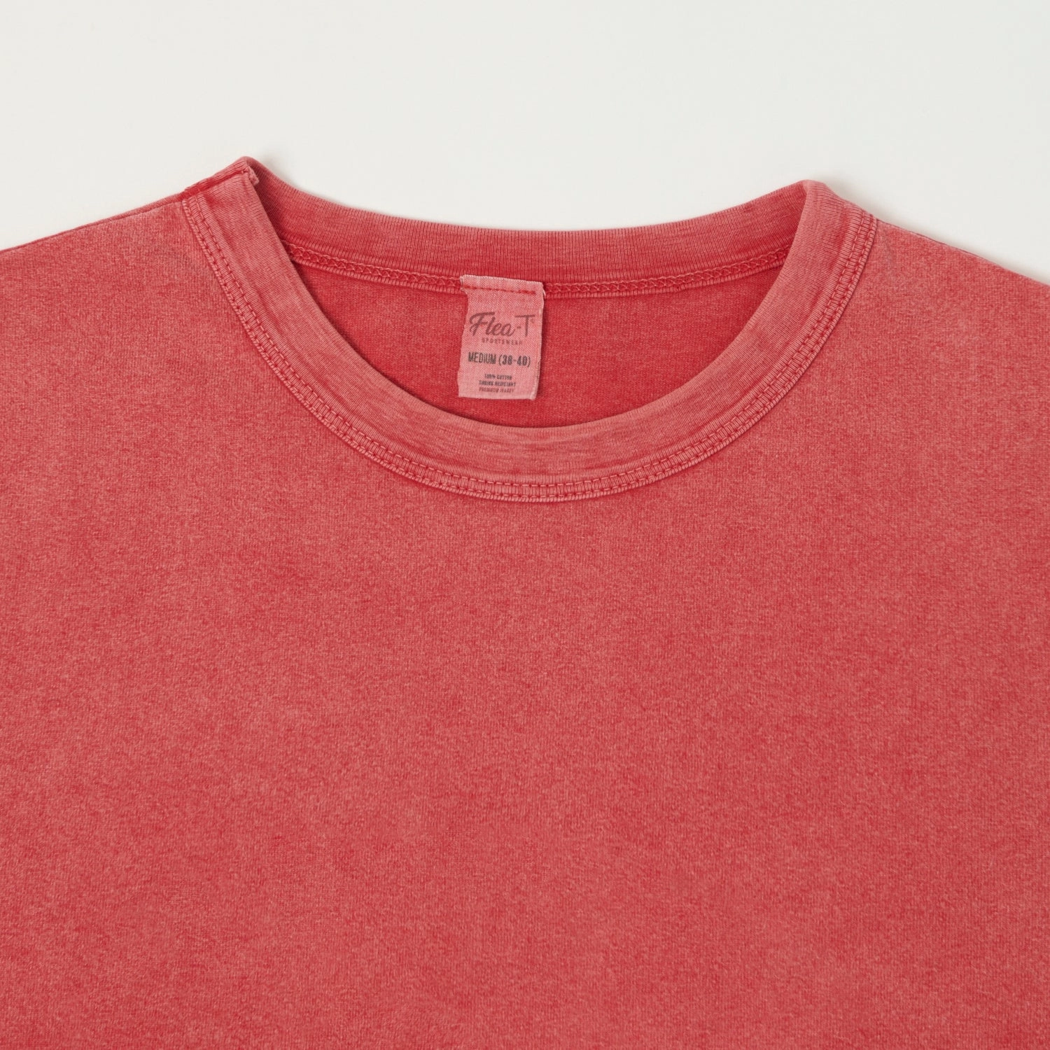 Flea-T 1950s Garment Dyed T-Shirt - Red Customer Favorite Breathable Fit