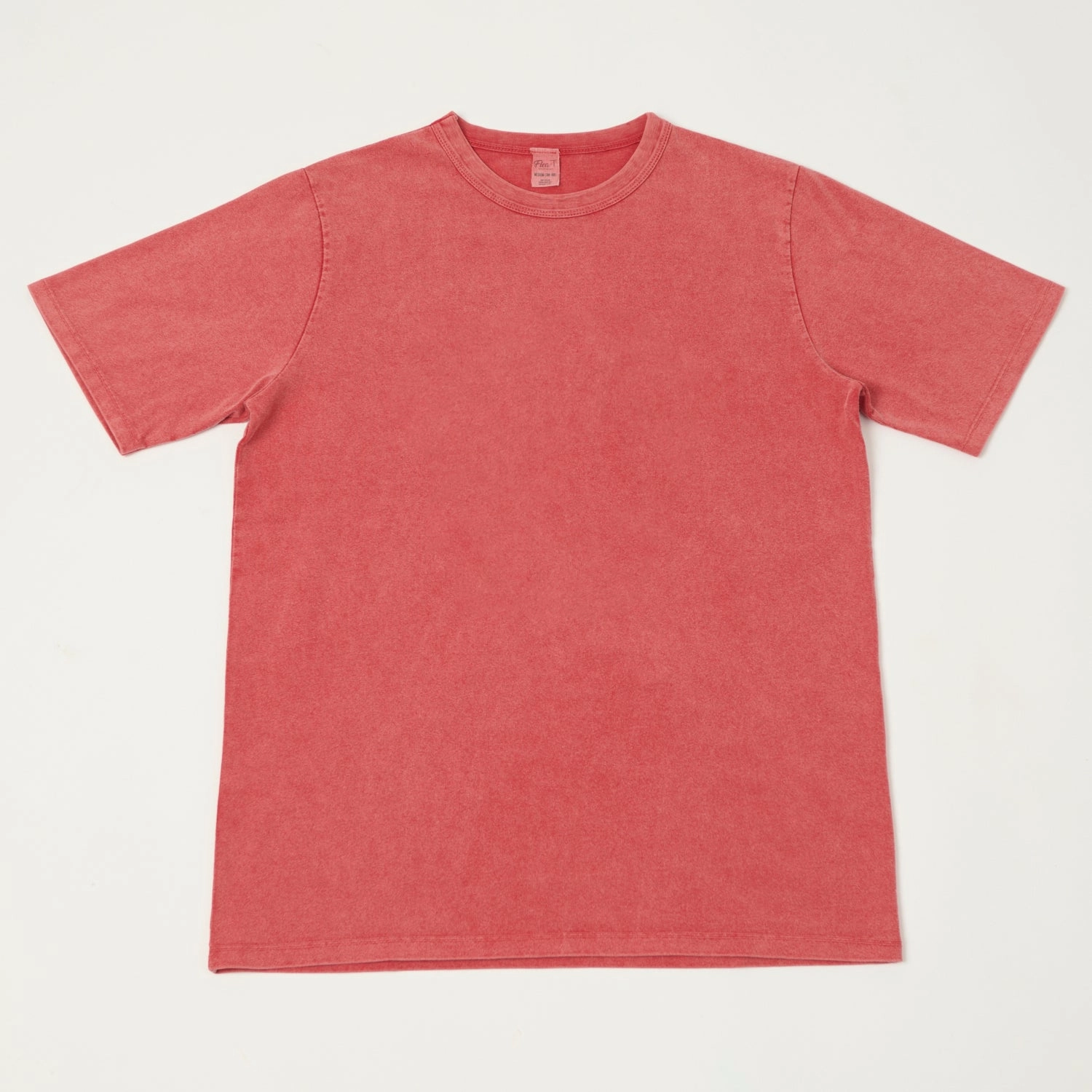 Layered Collar Flea-T 1950s Garment Dyed T-Shirt - Red
