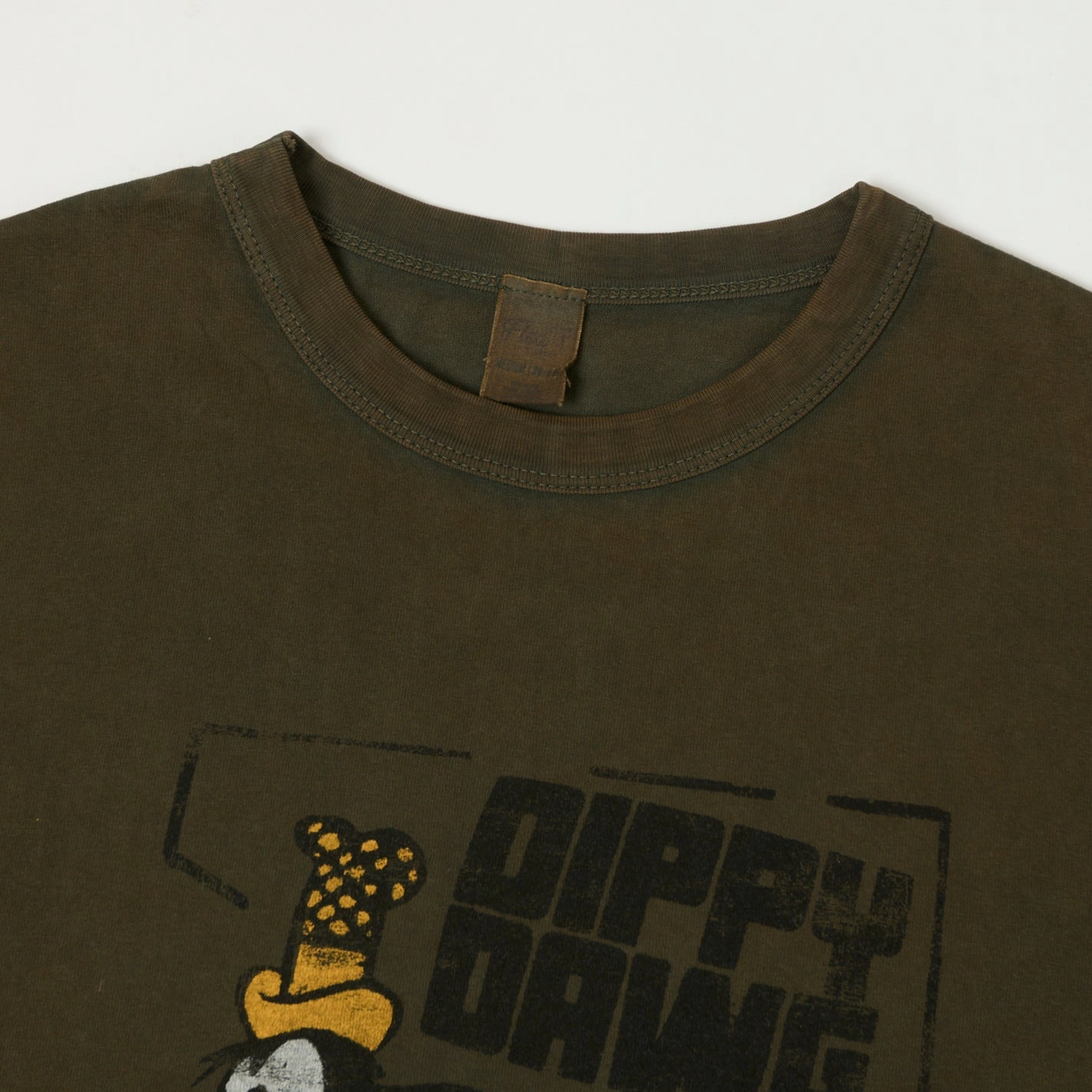 Flea-T 1950s Orange 'Dippy Dawg' T-Shirt - Brown Basic Piece NonIrritating Fabric