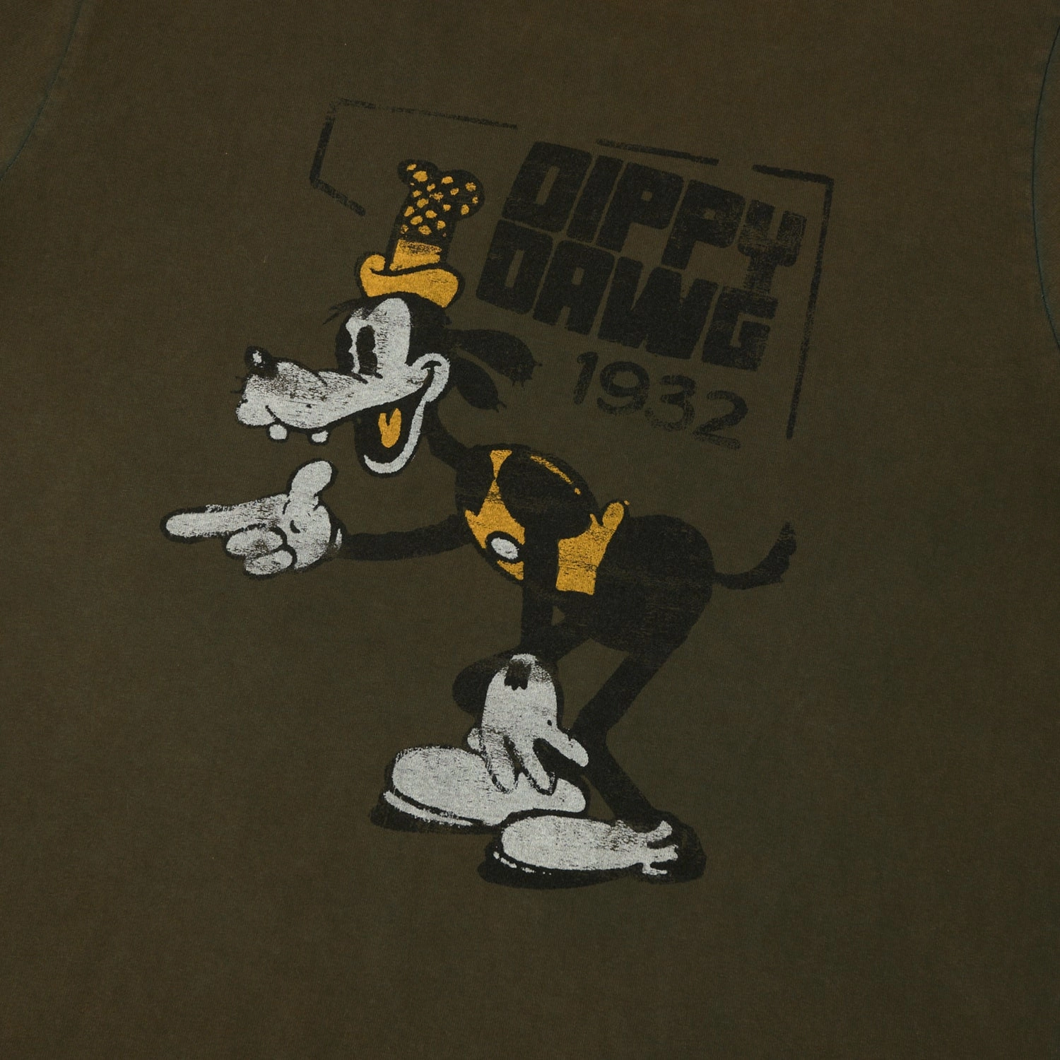 Flea-T 1950s Orange 'Dippy Dawg' T-Shirt - Brown Breathable Performance Fit Classic Layering