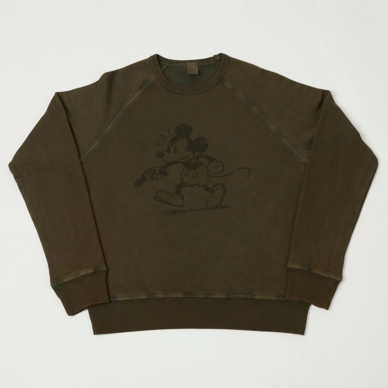 product sock comfort Flea-T 1950s Raglan Sleeve 'Mono Rebel Mickey' Sweatshirt - Brown