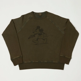 product sock comfort Flea-T 1950s Raglan Sleeve 'Mono Rebel Mickey' Sweatshirt - Brown
