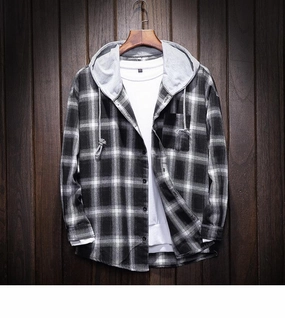 Athlete Favorite West Louis? Plaid Casual Hooded Shirt