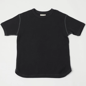 Full Count 5964S Heavyweight Waffle T-Shirt - Ink Black Stylish and Easygoing Comfy Touch