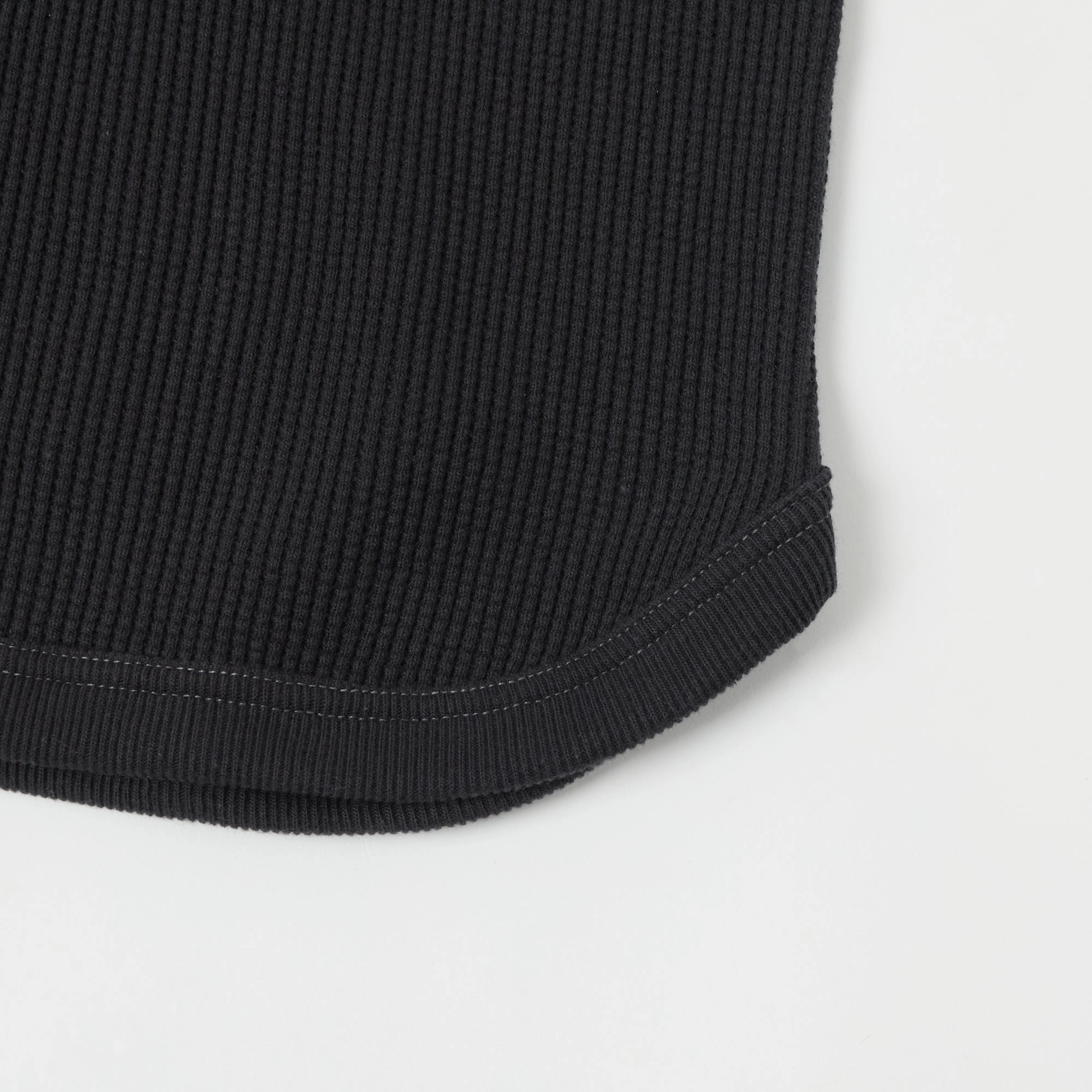 Full Count 5964S Heavyweight Waffle T-Shirt - Ink Black Versatile Comfort Wear Layering Essential