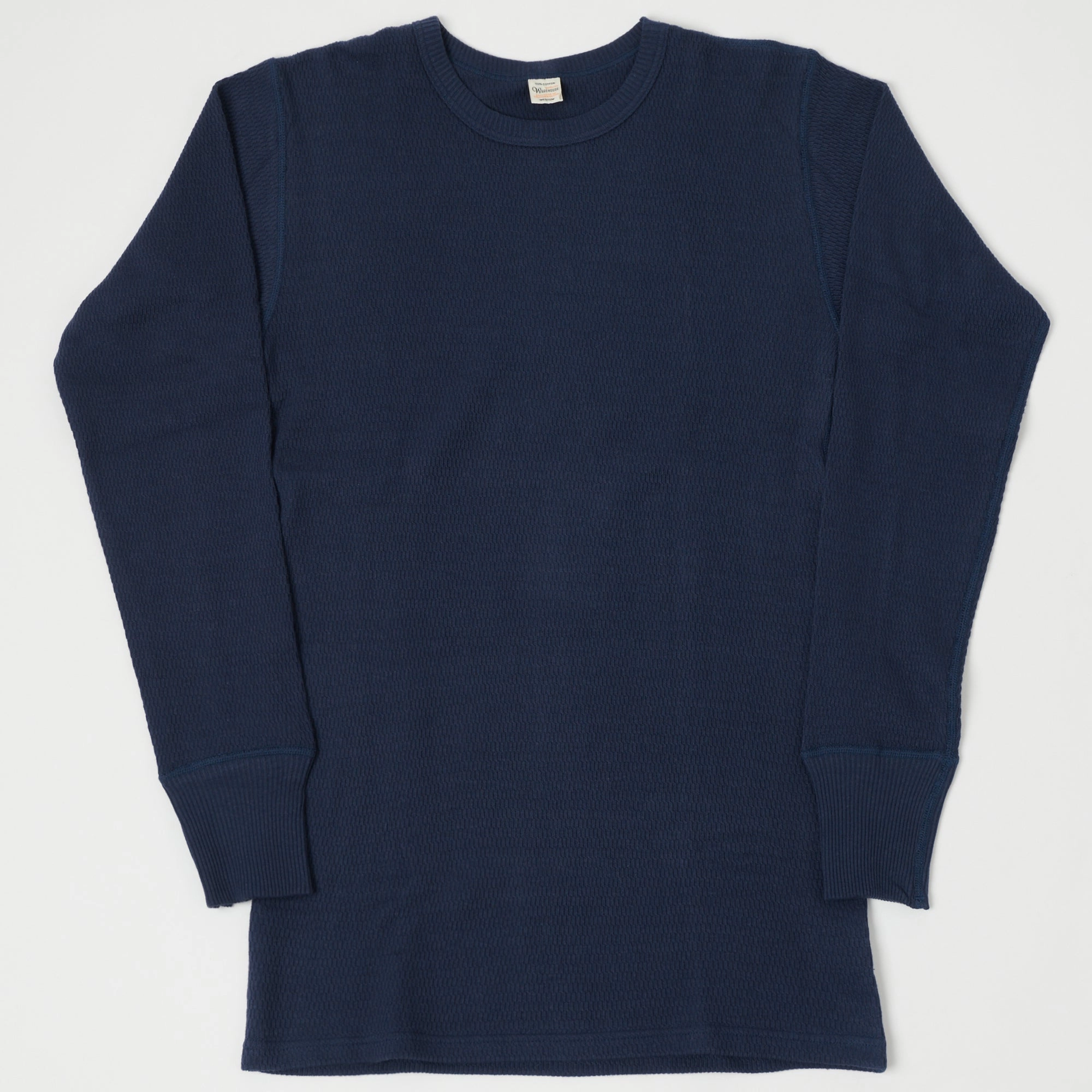Warehouse & Co 5903 Waffle Knit Thermal T-Shirt - Navy Comfort Fit Stretch Design