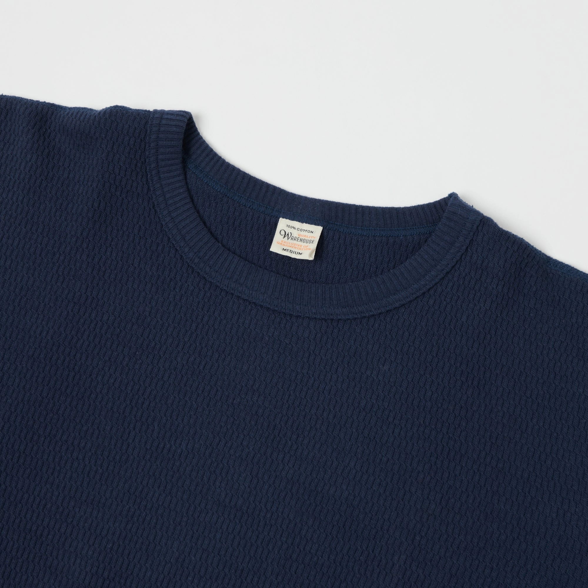 Warehouse & Co 5903 Waffle Knit Thermal T-Shirt - Navy Relaxed Fit Design Quick Release Hem