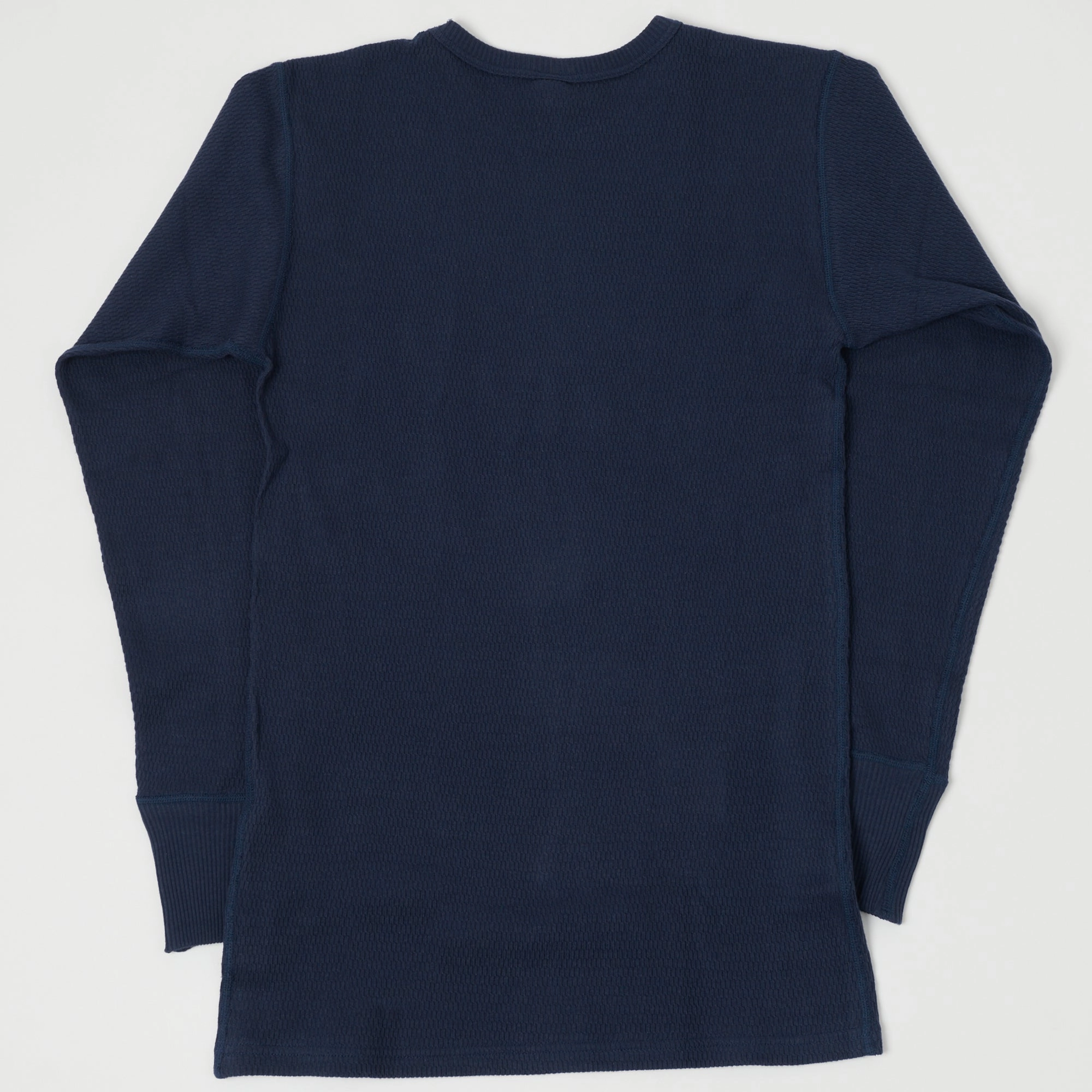 Comfortable apparel Stretchable Weave Warehouse & Co 5903 Waffle Knit Thermal T-Shirt - Navy