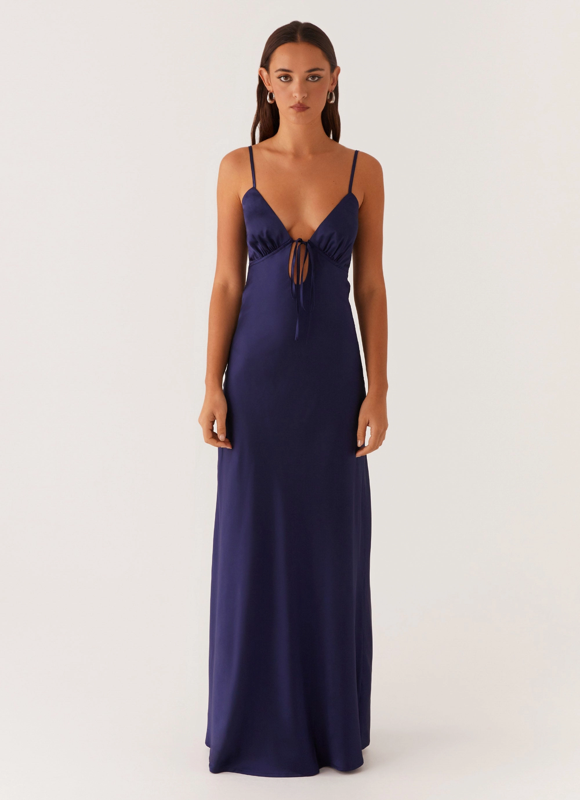 Day Ready Form Focus Flora Satin Maxi Dress - Navy