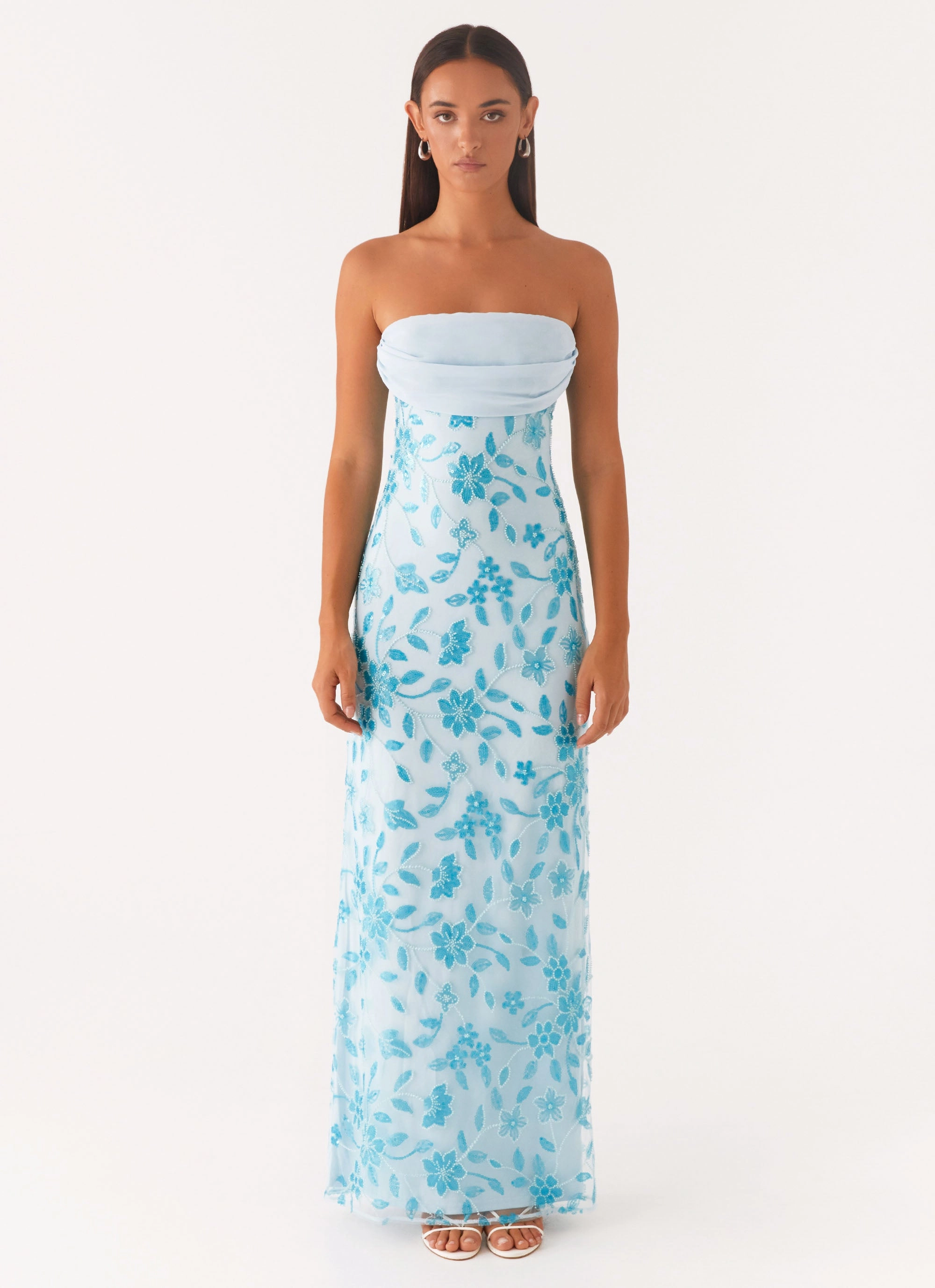 Lightweight warm-weather dress Prism Beaded Maxi Dress - Blue