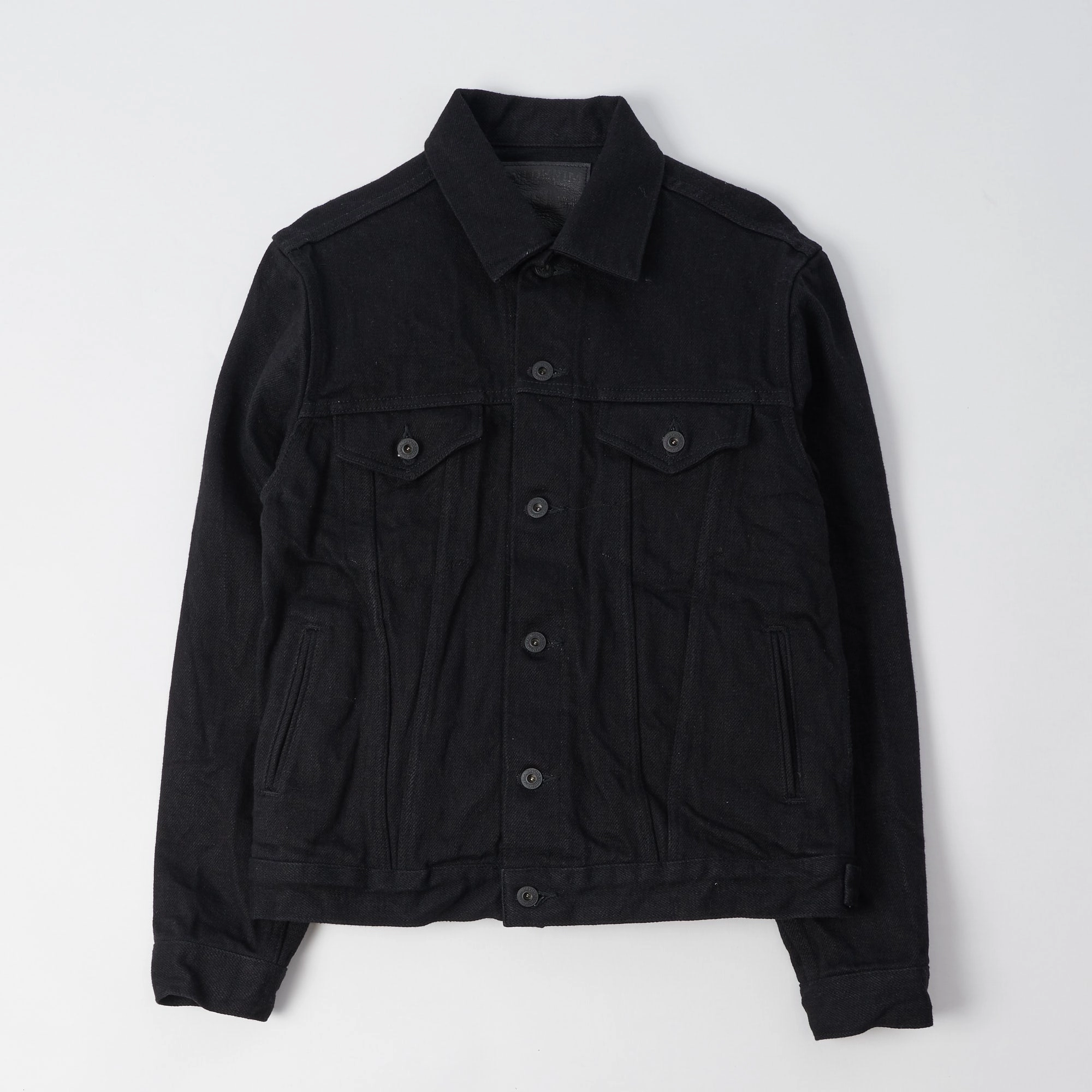 Non Restrictive Collar ONI Denim 02527PZR-IDBK 20oz 'Indigo x Black Secret Denim' Type III Denim Jacket - Rinsed