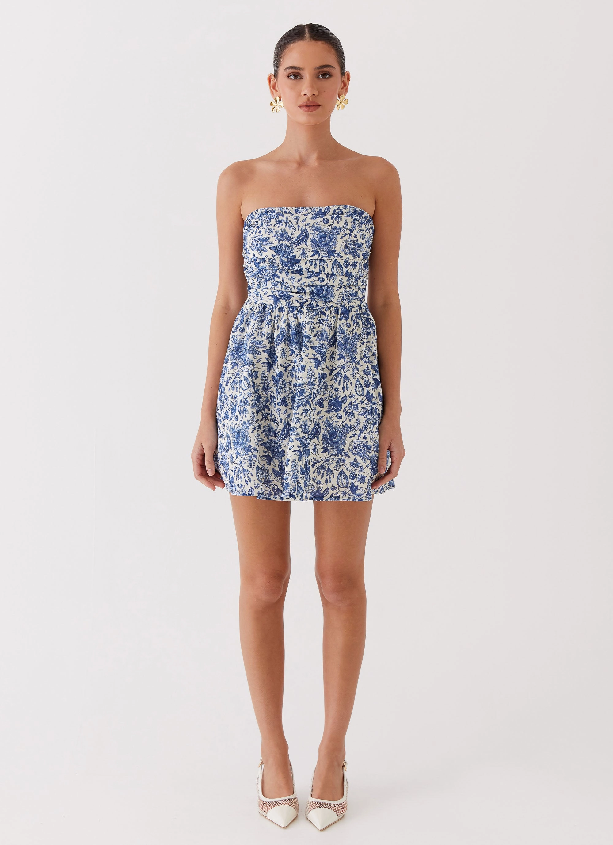 Weekend Ready Forget Me Not Linen Mini Dress - Blue Paisley