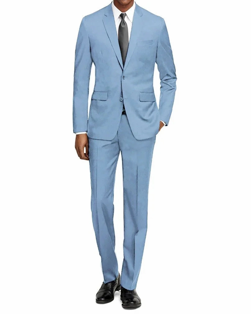 Luxurious Look Refined Layers Wear Braveman Men's Formal Two Piece 2-Piece Slim Fit Cut Suit Set