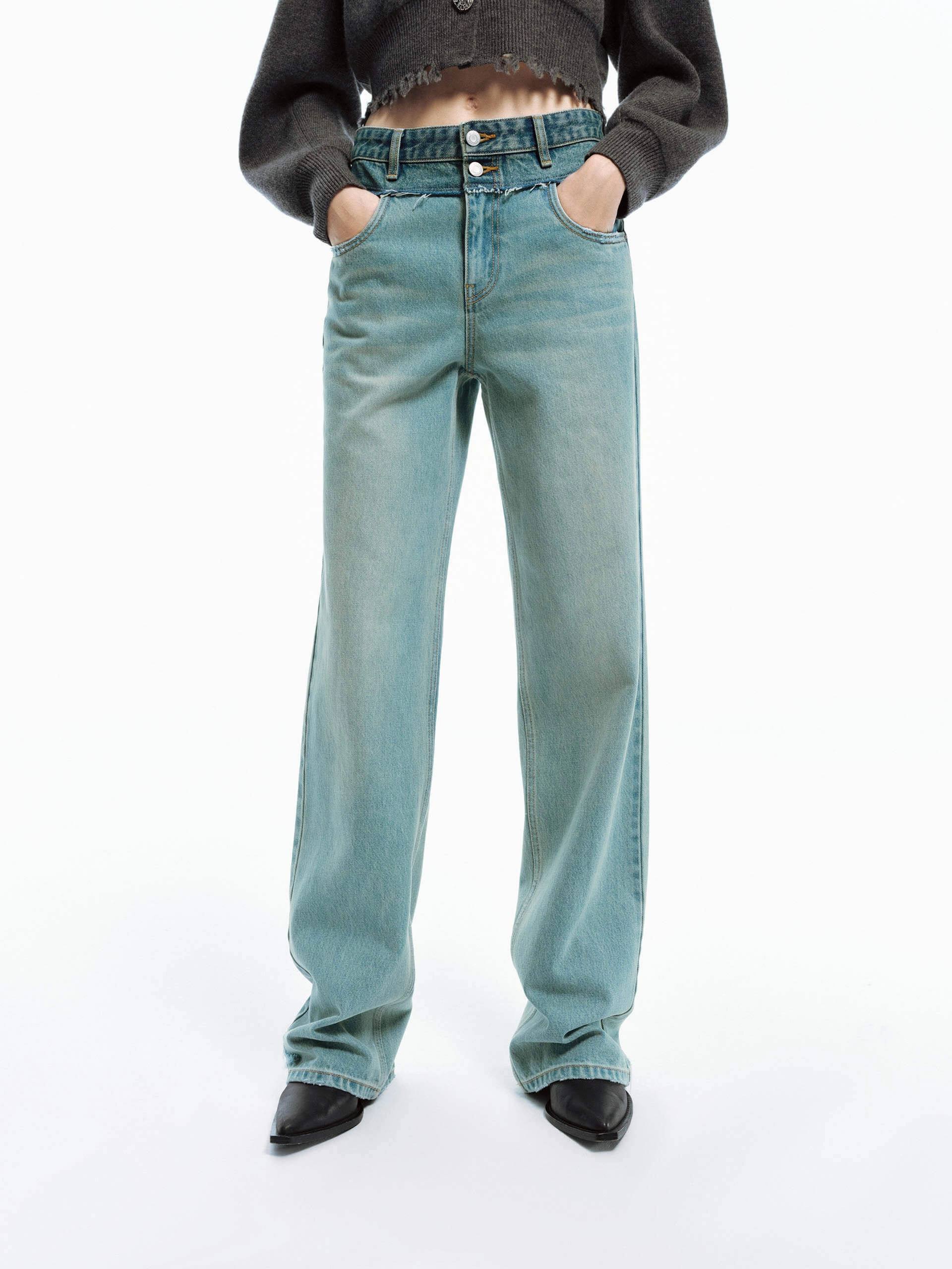 Frayed Seam Straight Jeans Spring Mood Slim Fit Routine