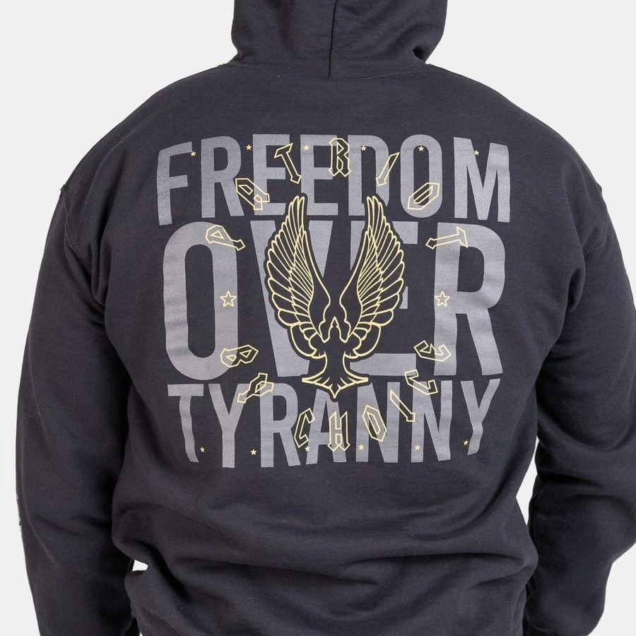 Versatile Design Freedom Over Tyranny Hoodie - Black