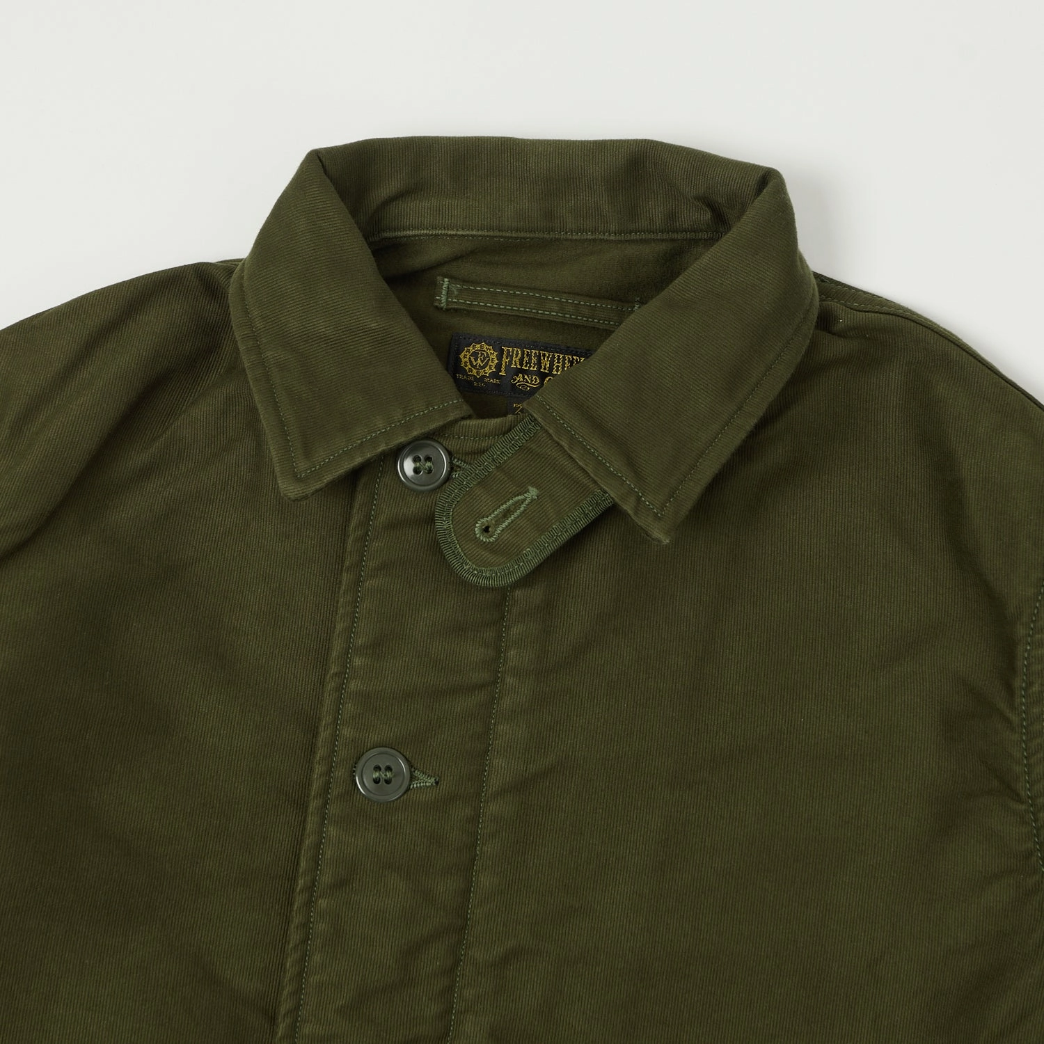Freewheelers & Co Deck Worker Jacket - Dark Khaki Green Base Insulation