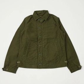 Weekend Hike construction workers Freewheelers & Co Deck Worker Jacket - Dark Khaki Green