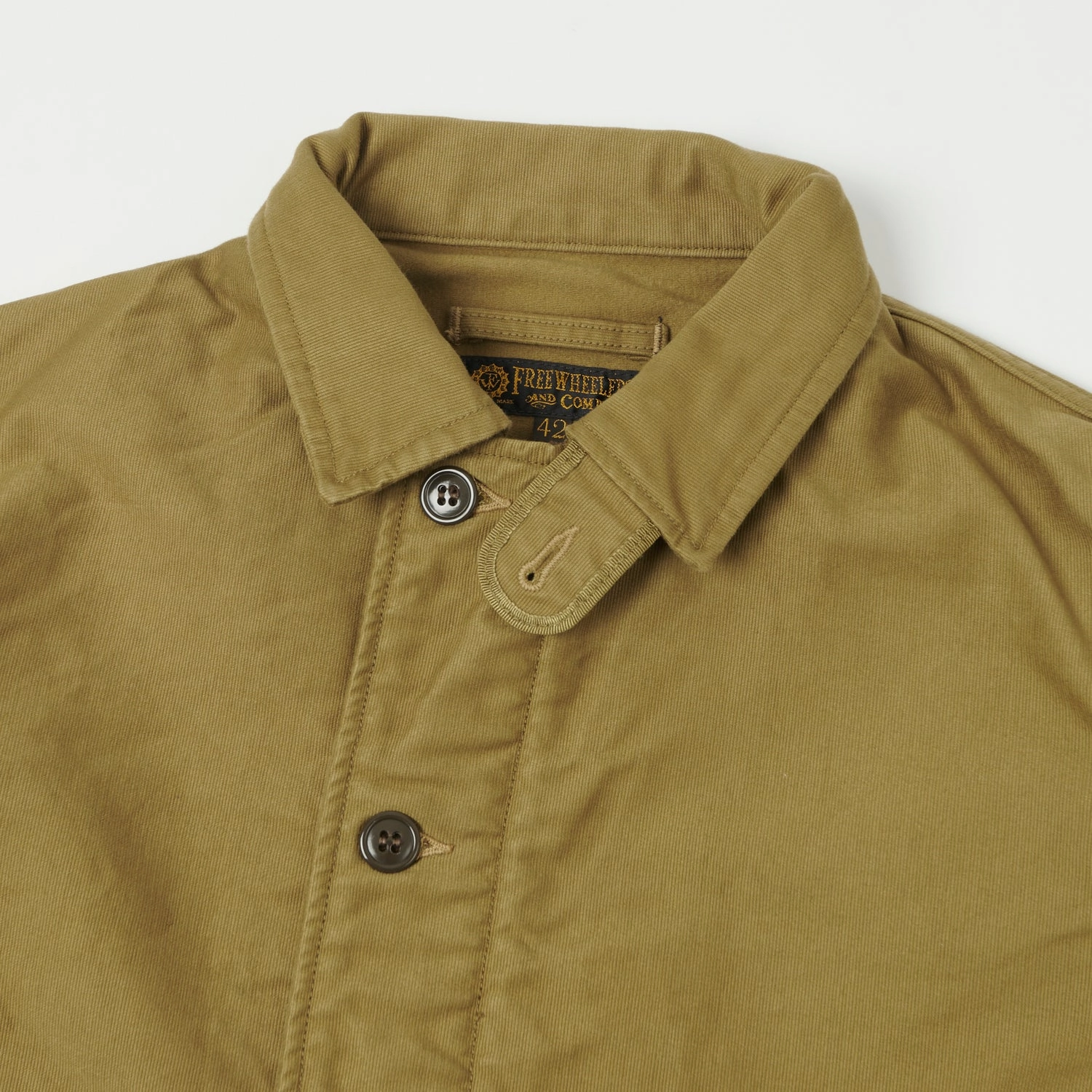 Freewheelers & Co Deck Worker Jacket - Khaki Beige Short-sleeved