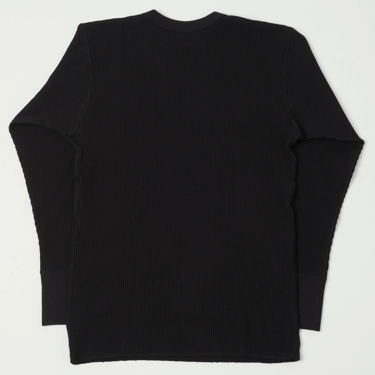 Heather Texture Finish Soft and Relaxed Freewheelers & Co Power Wear Crew Neck L/S Thermal - Black