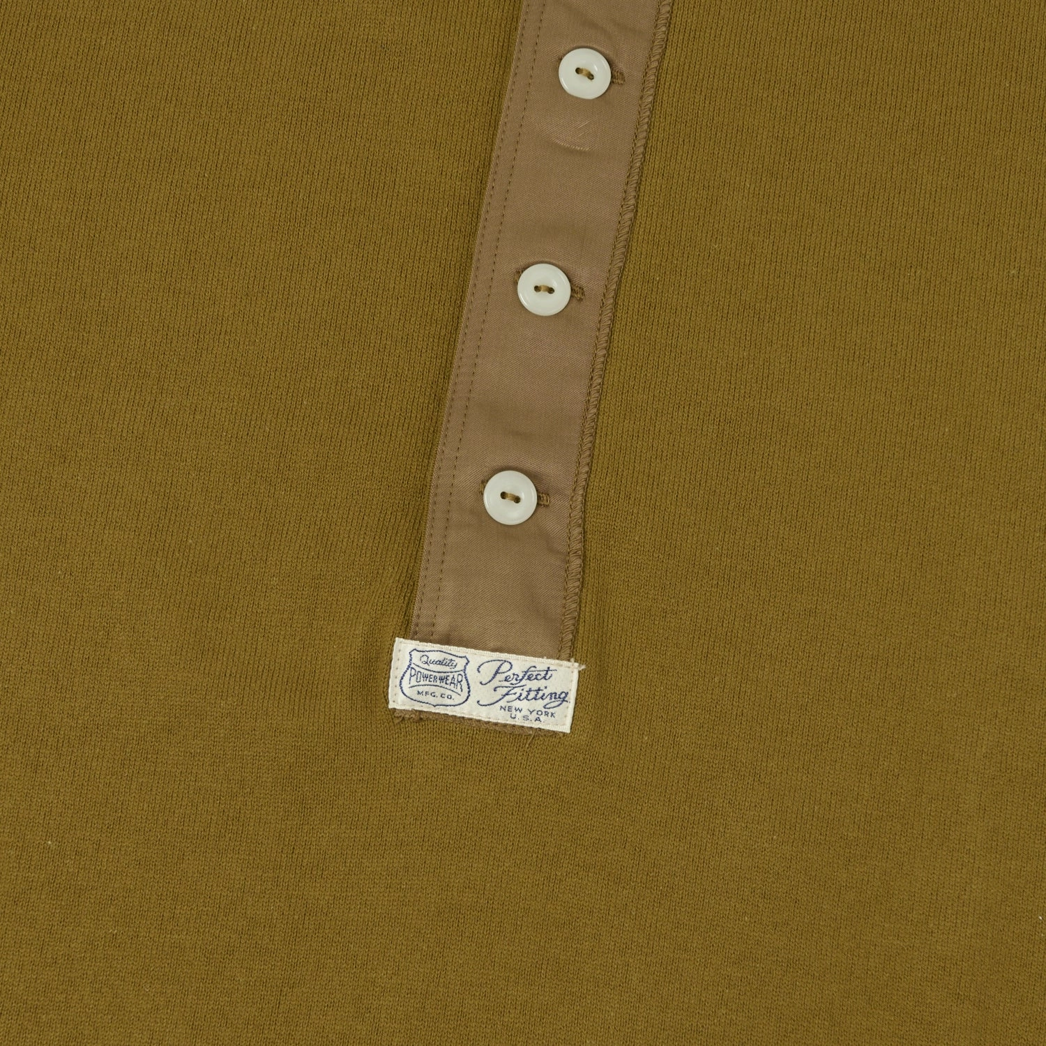 Casual Vibes Cotton Blend Freewheelers & Co Power Wear Long Sleeve Henley - Olive Drab