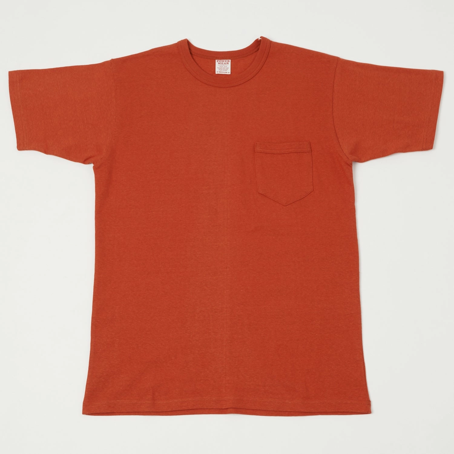 Breathable mesh lining Organic Cotton Blend Freewheelers & Co Power Wear Short Sleeve Pocket Tee - Dry Red