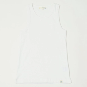 Laser Cut Edges Merz b. Schwanen 'Good Basics' Organic Cotton Ribbed Tank Top - White