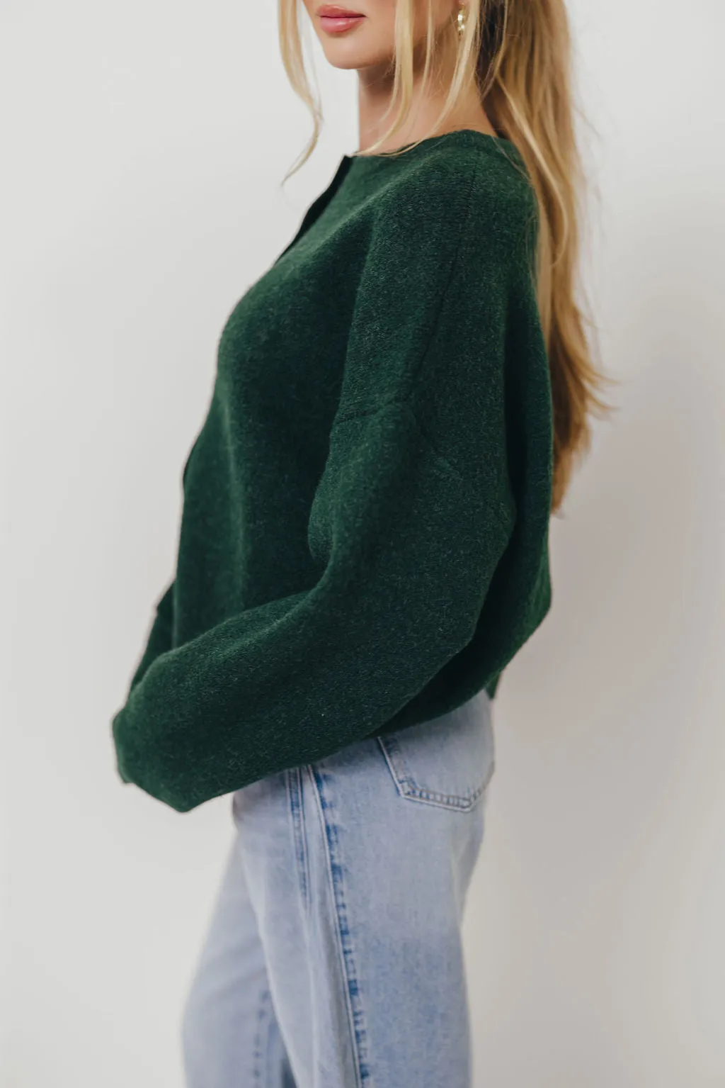 Circular Knit Sustainability Guide Alyssa Cardigan in Forest Green