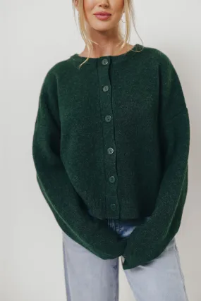 Alyssa Cardigan in Forest Green Eco Friendly Yarn