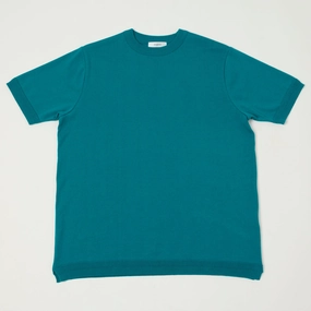 Fujito Knit Crew Neck T-Shirt - Emerald Eco-friendly Relaxed Design