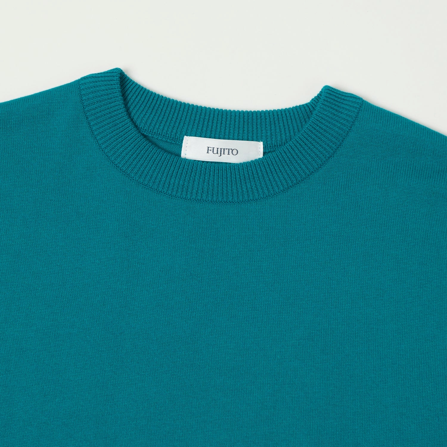 Printed design Office Attire Fujito Knit Crew Neck T-Shirt - Emerald